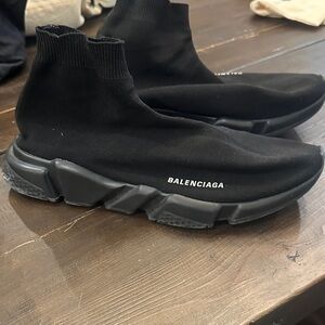 Balenciaga Men's Black Knit Sneakers